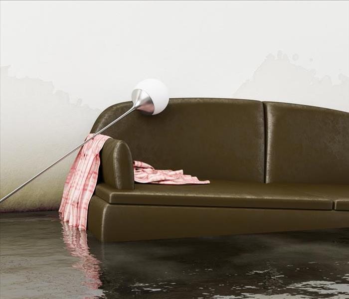 couch floating in room